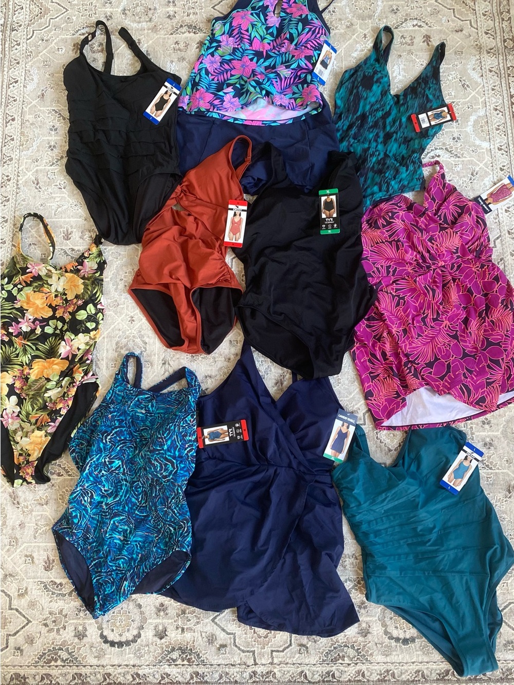 Resellers 10 pc Lot. Women's One-Piece Swimsuits. Lands’End,DKNY,TYR,etc.